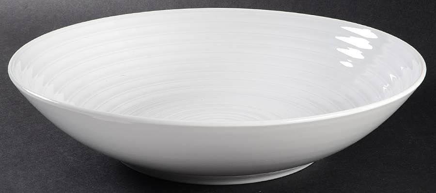 Roulette White 12" Round Serving Bowl by Spal Porcelanas-1