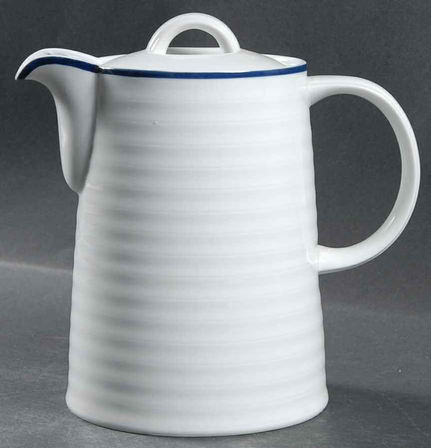 Roulette Blue Coffee Pot & Lid by Spal Porcelanas-1