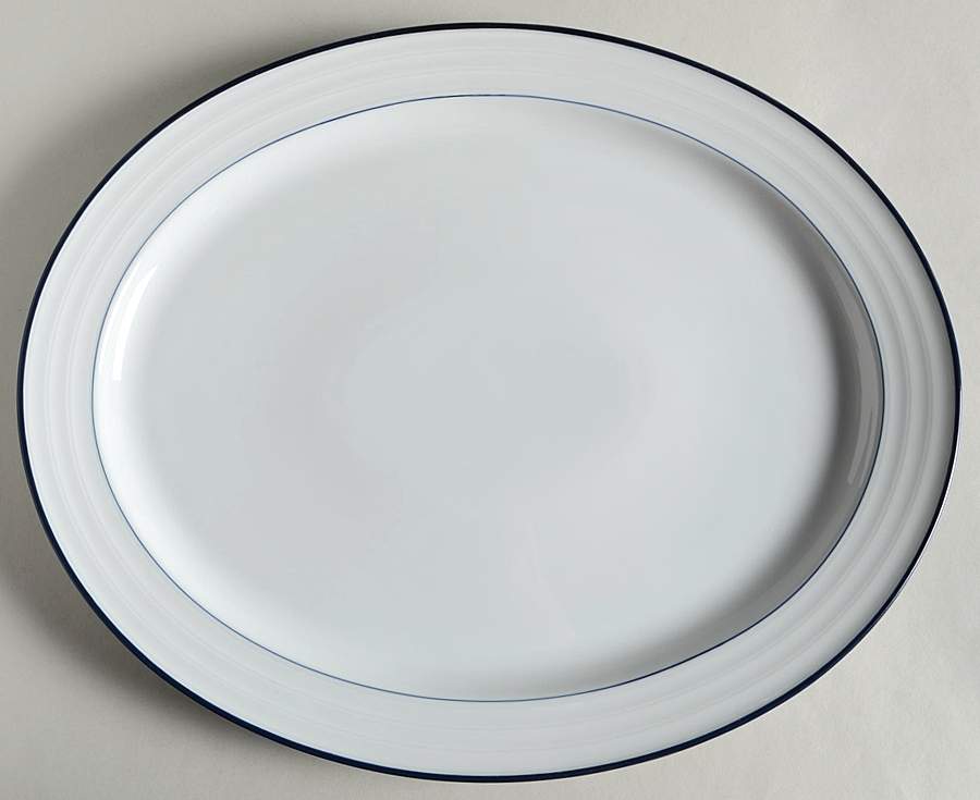 Roulette Blue 14" Oval Serving Platter by Spal Porcelanas-1