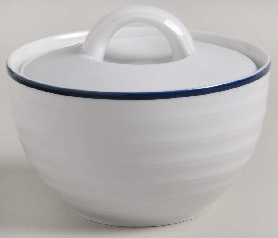 Roulette Blue Sugar Bowl & Lid by Spal Porcelanas-1