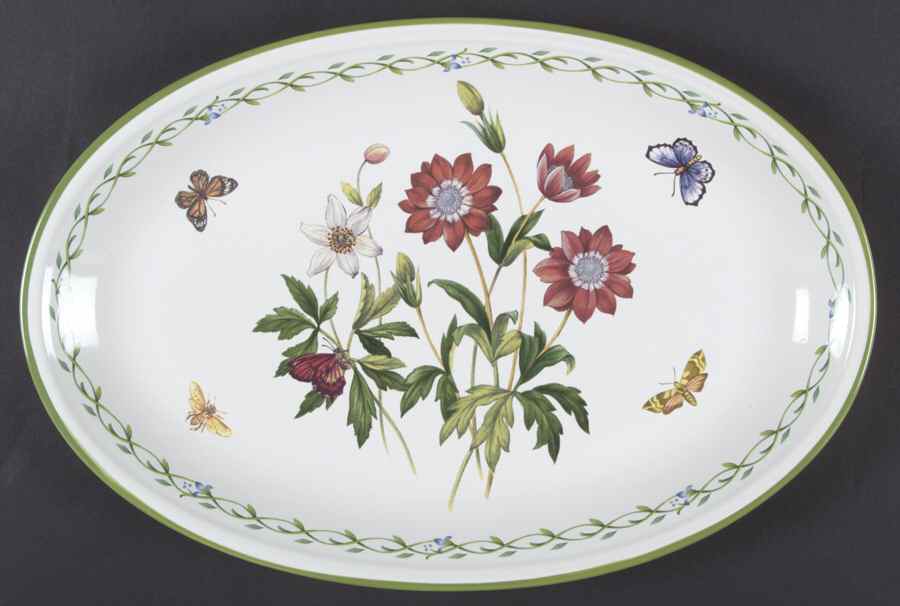 Garden Bloom 14" Oval Serving Platter by Studio Nova-1