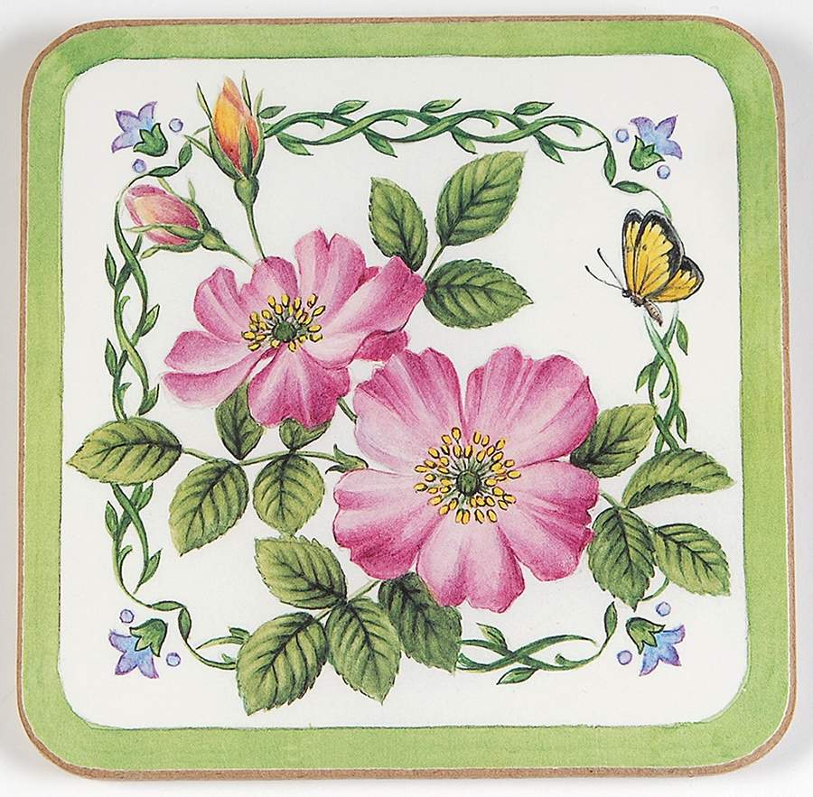 Garden Bloom Square Corkback Coaster by Studio Nova-1