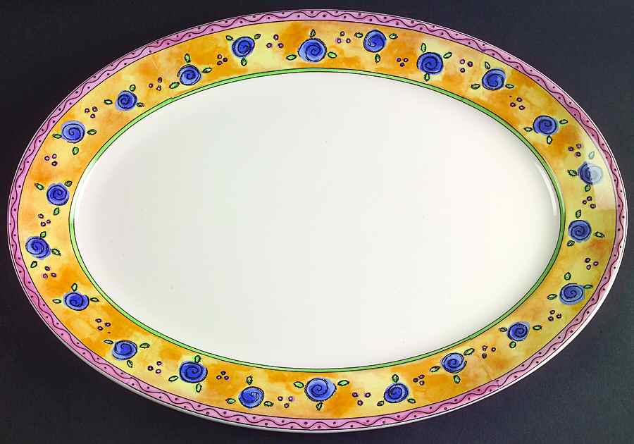 Apricot Jam 16" Oval Serving Platter by Sango-1