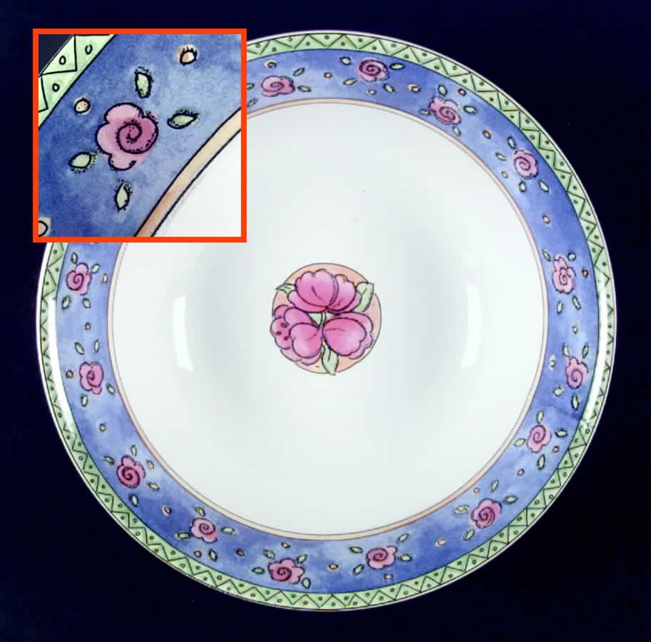 Watercolors Completer 9" Round Vegetable Bowl by Sango-1