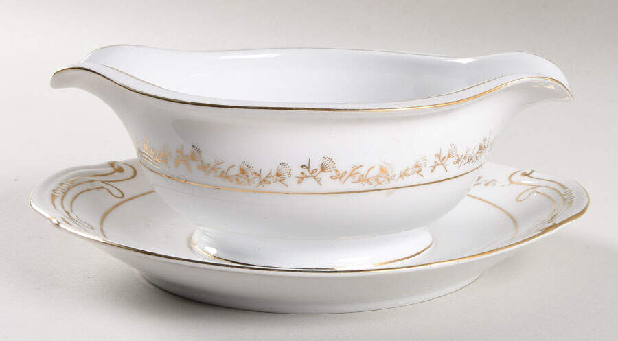 Golden Thistle Gravy Boat with Attached Underplate by Summit-1