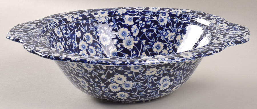 Calico Blue (Crownford Stamp) Round Vegetable No Lid by Staffordshire-1