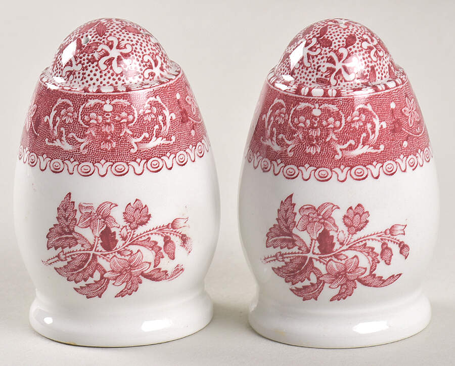 Pink Camilla (Scallop, New Stamp, Microwavable) Salt & Pepper Set by Spode-1