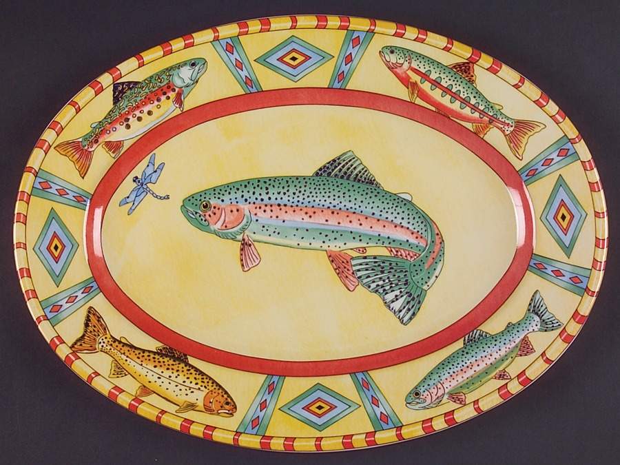 Splash 14" Oval Serving Platter by Siddhia Hutchinson-1