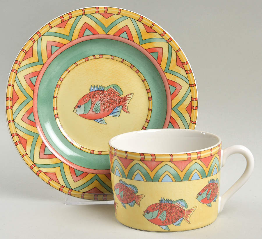 Splash Jumbo Cup & Saucer Set by Siddhia Hutchinson-1