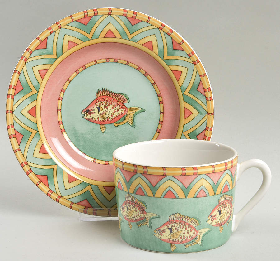 Splash Jumbo Cup & Saucer Set by Siddhia Hutchinson-1