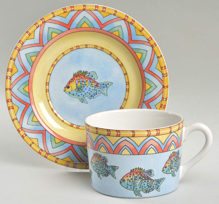 Splash Jumbo Cup & Saucer Set by Siddhia Hutchinson-1