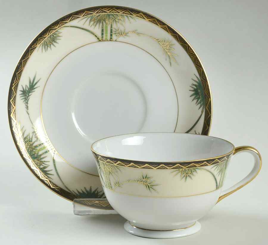 Three Bamboos Footed Cup & Saucer Set by Soko-1