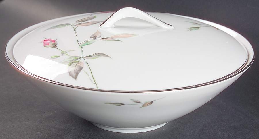 Dawn Rose Round Covered Vegetable by Sango-1