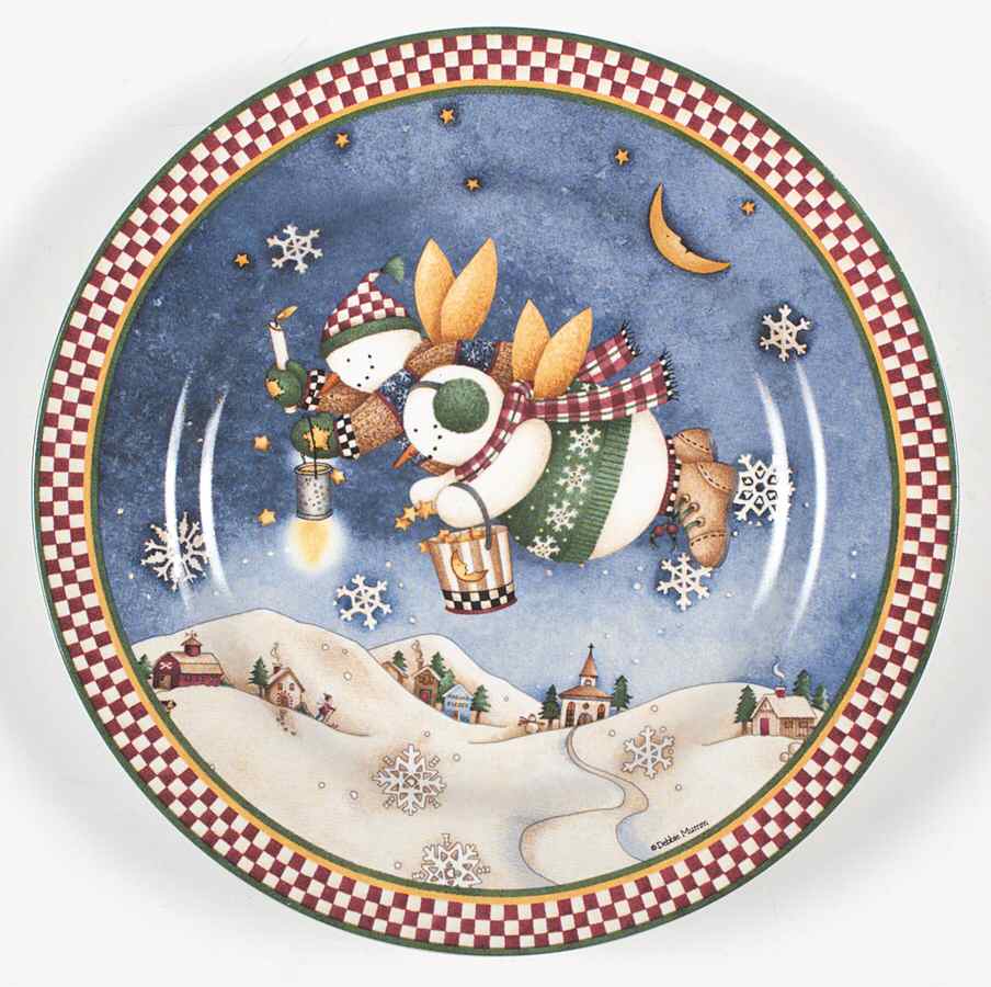 Snow Angel Village Salad/Dessert Plate by Sakura-1