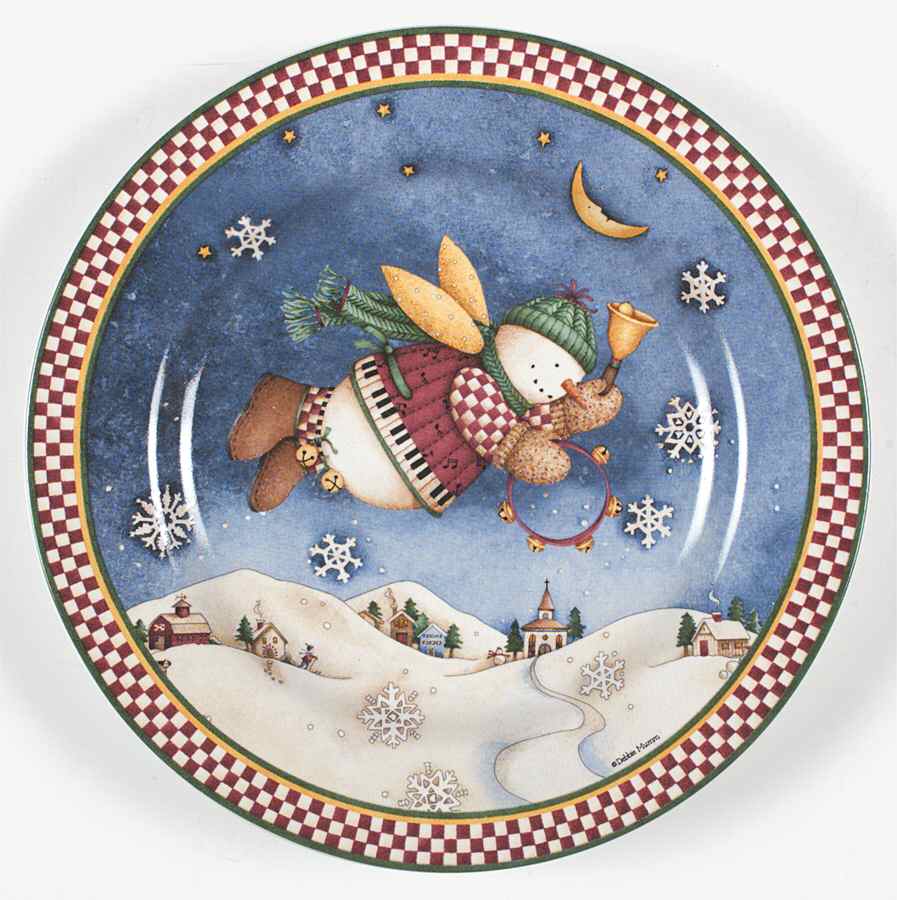 Snow Angel Village Salad/Dessert Plate by Sakura-1