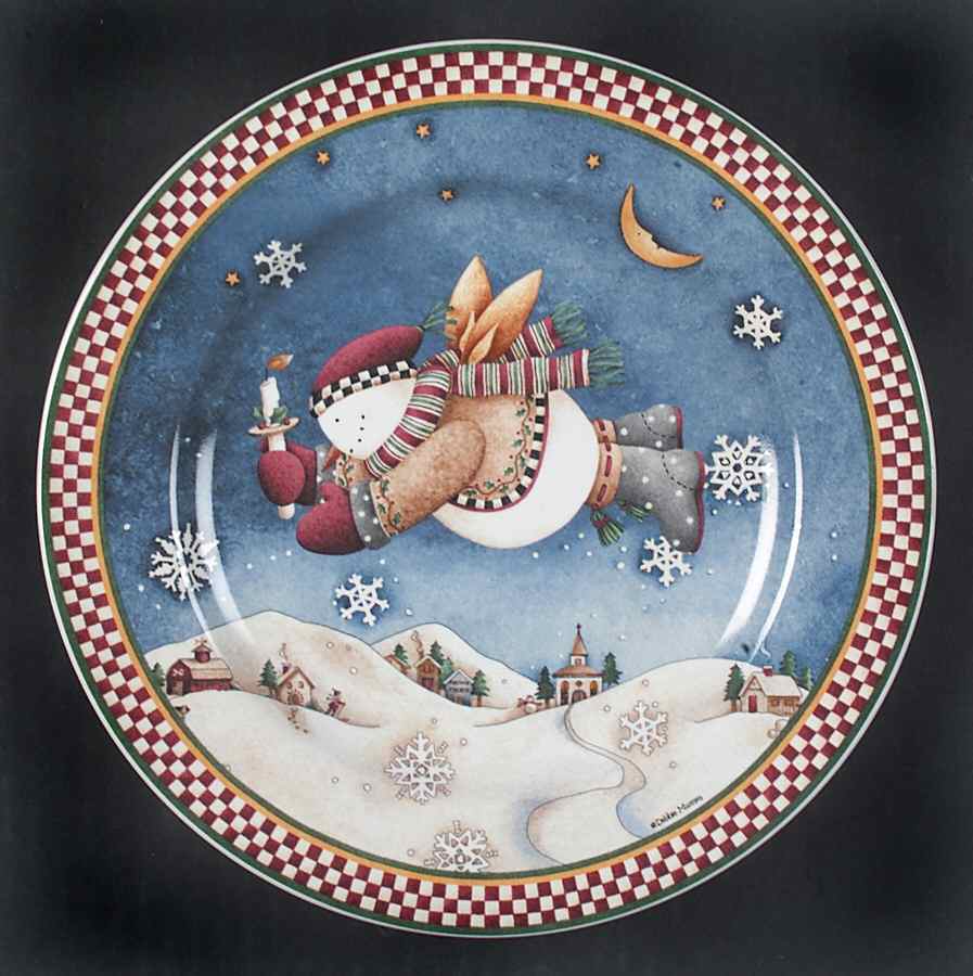 Snow Angel Village Salad/Dessert Plate by Sakura-1