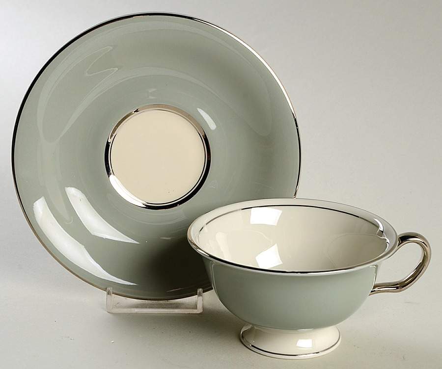 Royal Compliment Footed Cup & Saucer Set by Shenango-1