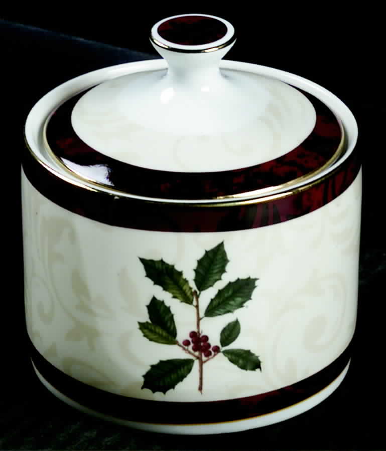 Christmas Holly Sugar Bowl & Lid by Sakura-1