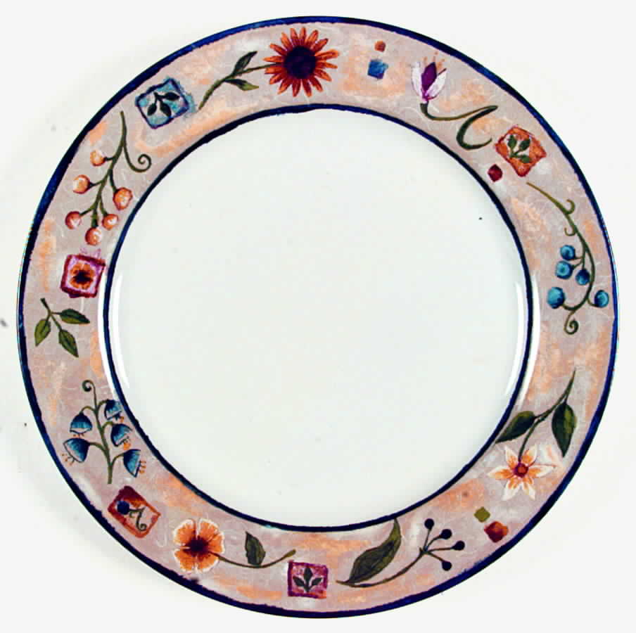 Floral Applique Dinner Plate by Sakura-1