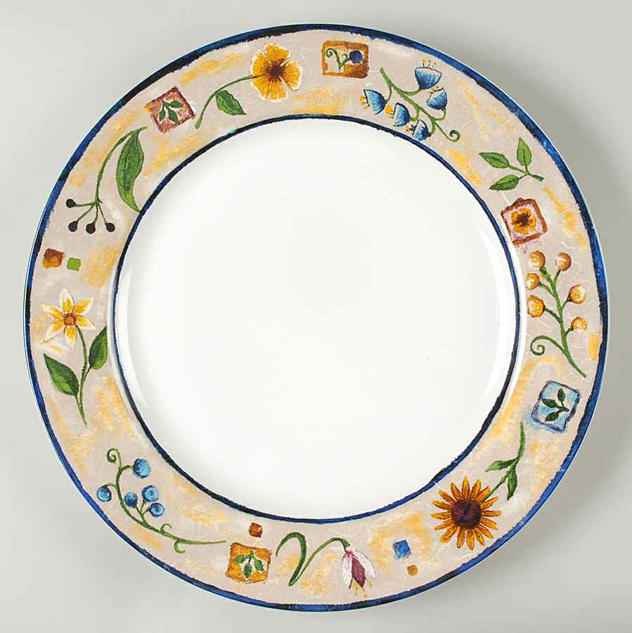 Floral Applique 12" Chop Plate (Round Platter) by Sakura-1