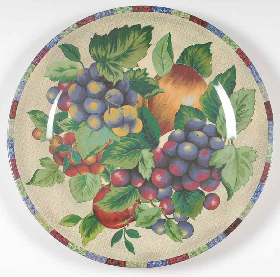 Sonoma (Tan Body, Rim Shape) Chop Plate/Round Platter Plastic 15" by Sakura-1