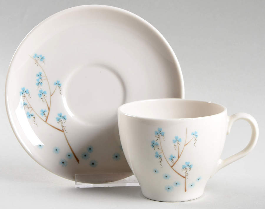 Spring Melody Flat Cup & Saucer Set by Sloan China Co-1