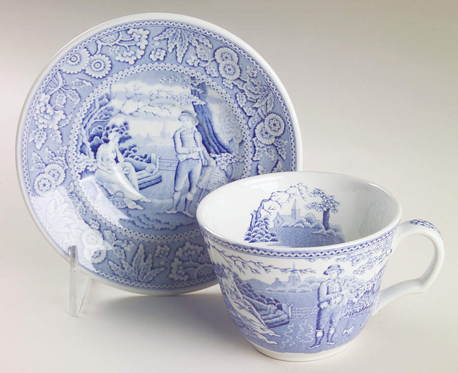 Georgian Collection Flat Cup & Saucer Set by Spode-1