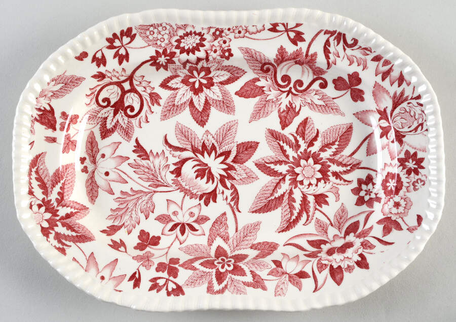 SP207 Red 10" Rectangular Serving Platter by Spode-1