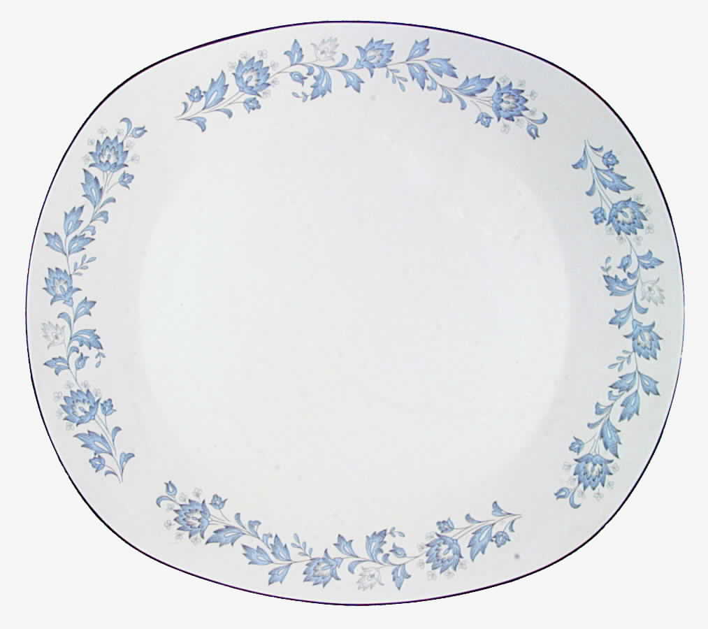 Monticello (Blue Flowers) 14" Oval Serving Platter by Salem-1