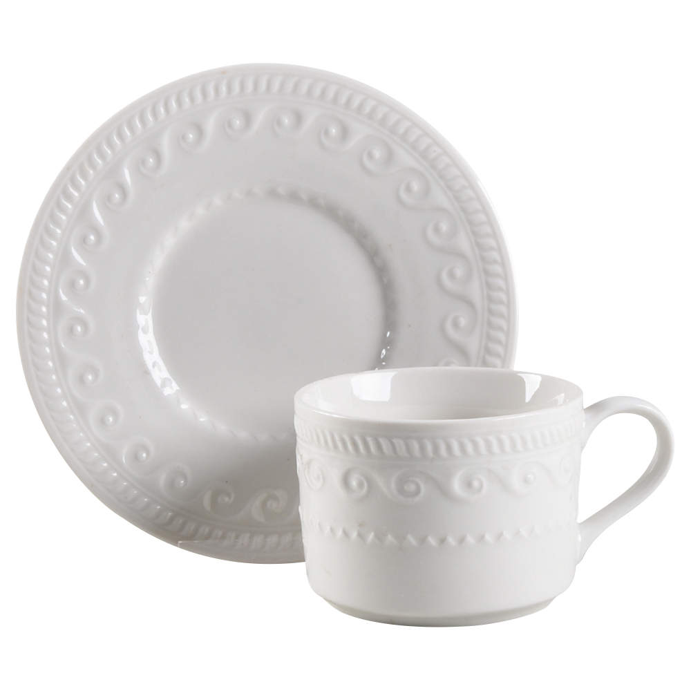 Cachet Flat Cup & Saucer Set by Sango-1