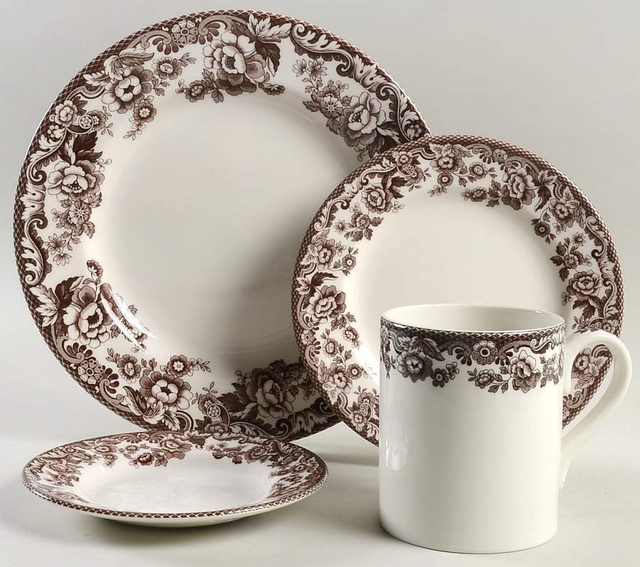Delamere Brown 4 Piece Place Setting by Spode-1