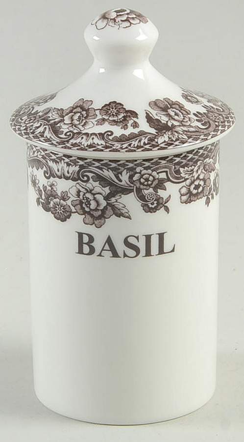 Delamere Brown Basil Spice Jar & Lid by Spode-1