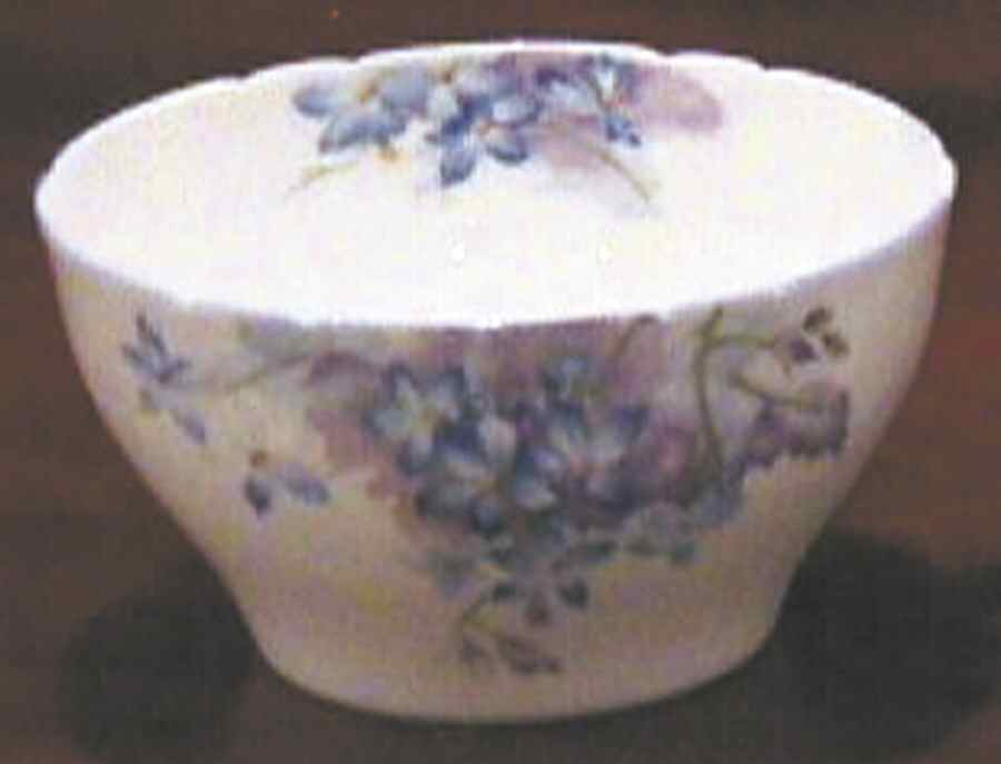 Blue Spray Open Sugar Bowl by Shelley-1