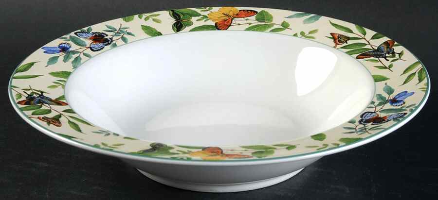 Butterflies Rim Soup Bowl by Sakura-1