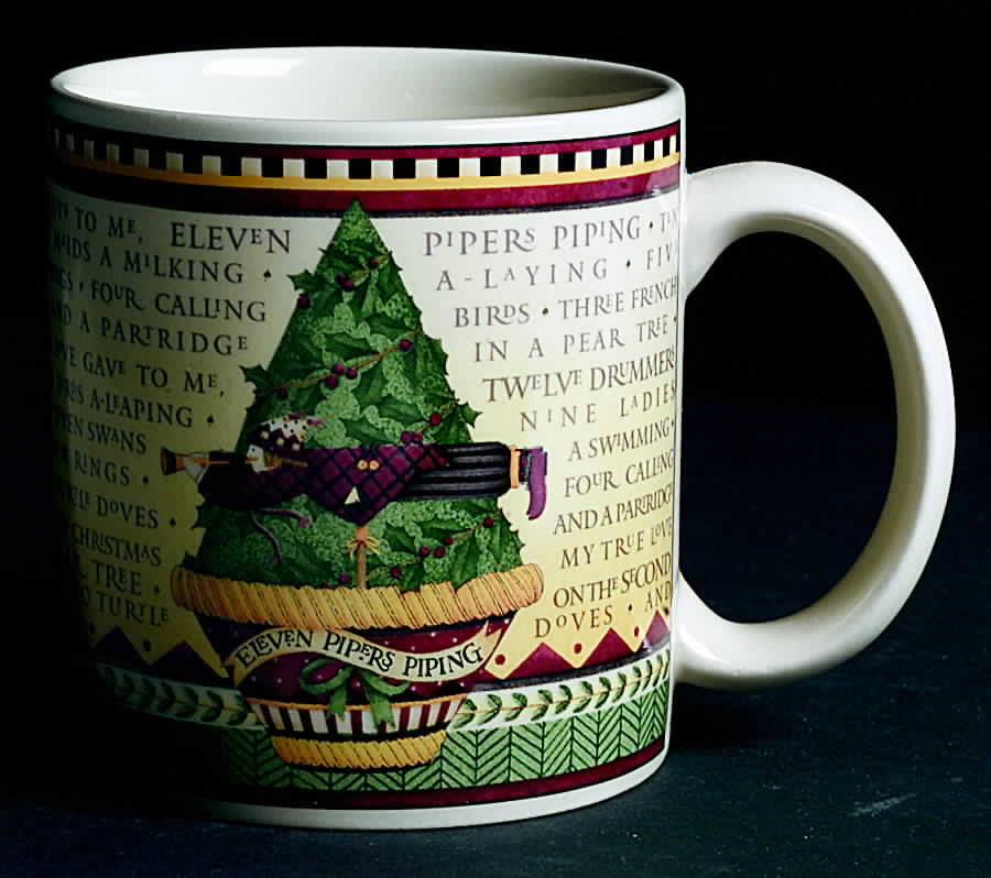 Twelve Days of Christmas (Cream Back) Mug by Sakura-1