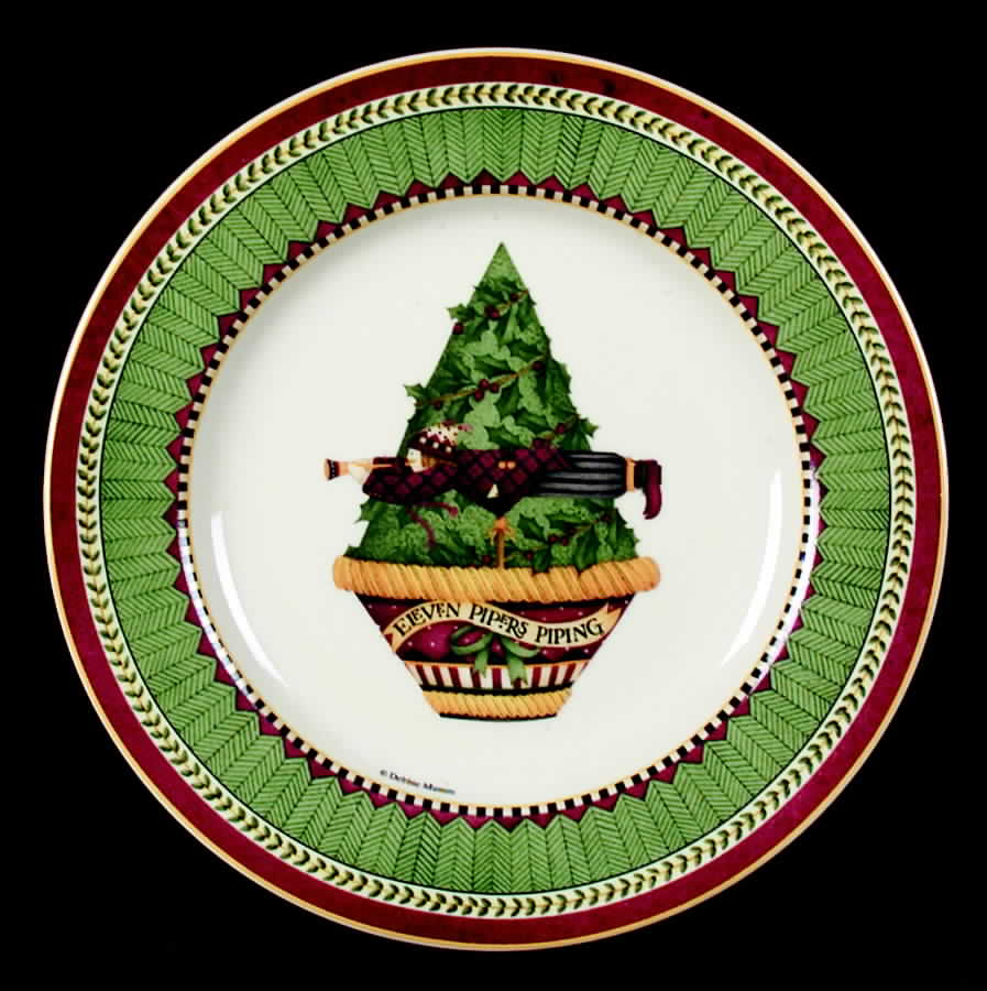 Twelve Days of Christmas (Cream Back) Salad Plate by Sakura-1