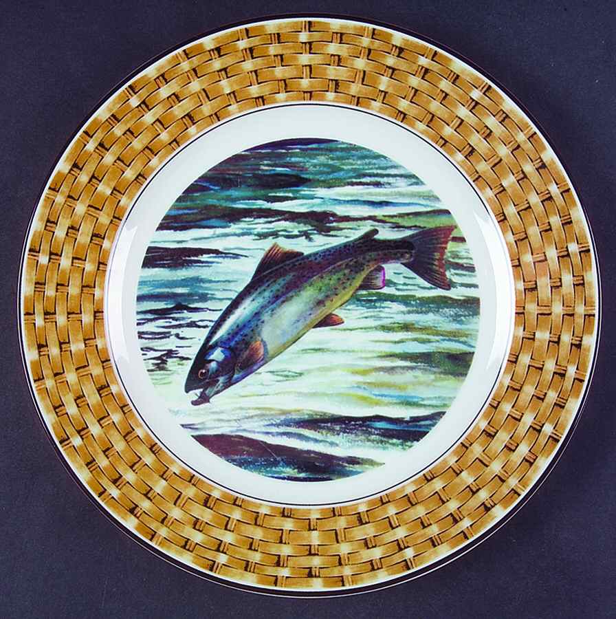 Fish Creel Luncheon Plate by Salisbury Porcelain-1