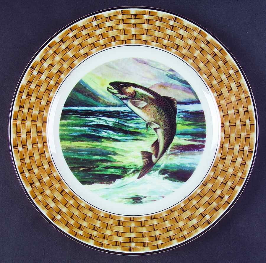 Fish Creel Luncheon Plate by Salisbury Porcelain-1