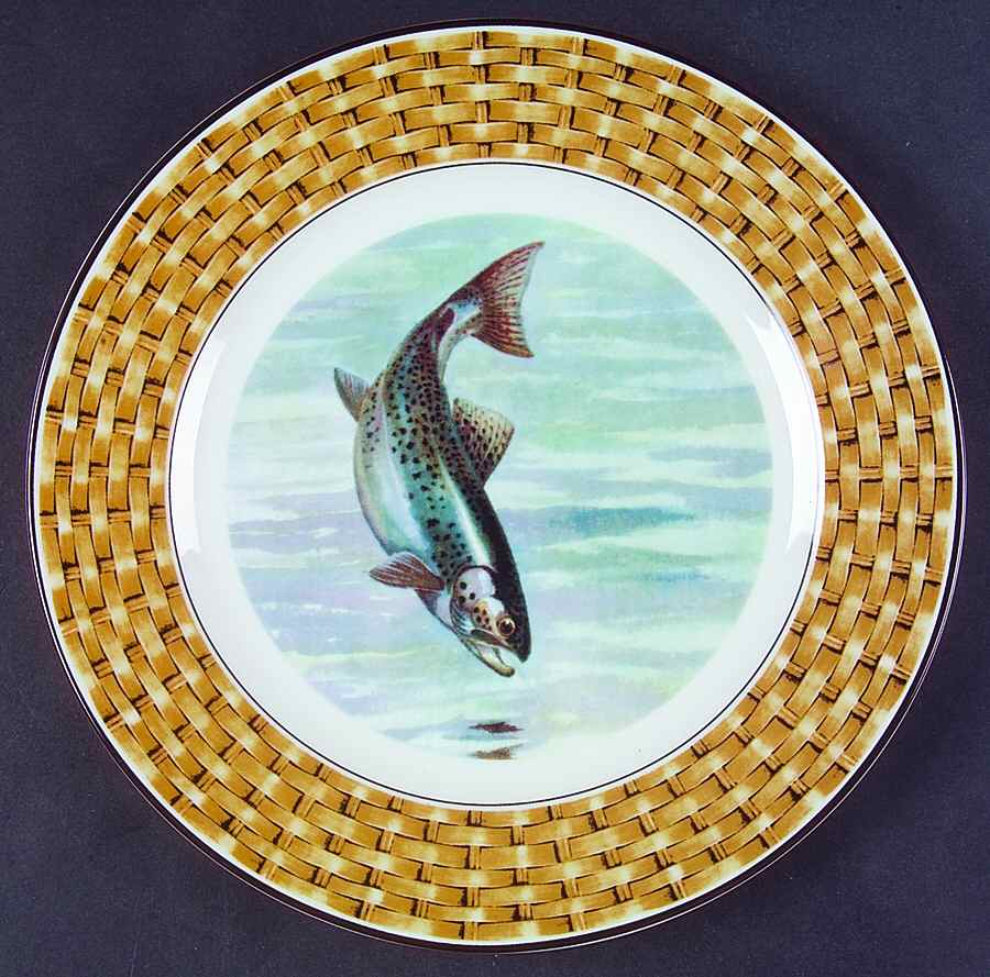 Fish Creel Luncheon Plate by Salisbury Porcelain-1