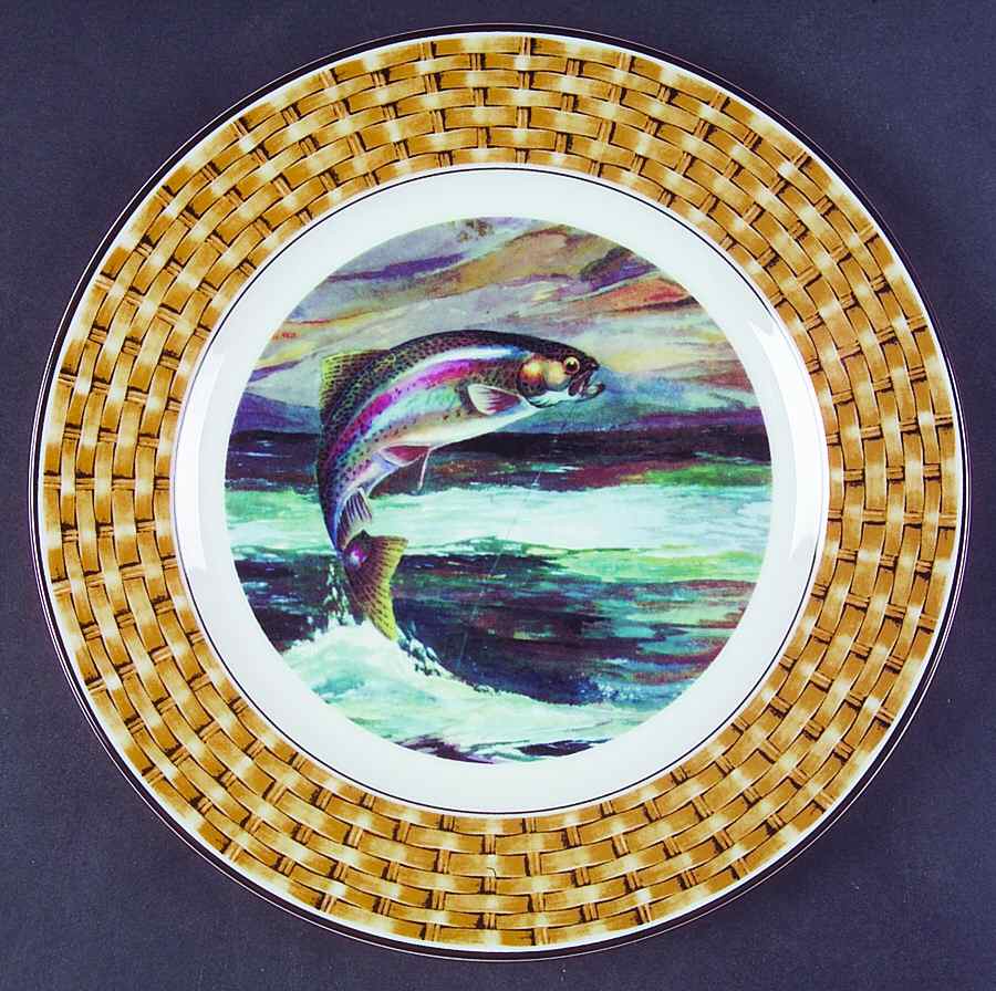 Fish Creel Luncheon Plate by Salisbury Porcelain-1