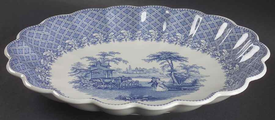 Signature Collection 15" Oval Scalloped Tray by Spode-1