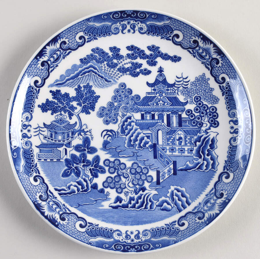 Willow Series (Blue Room) Coupe Salad Plate by Spode-1