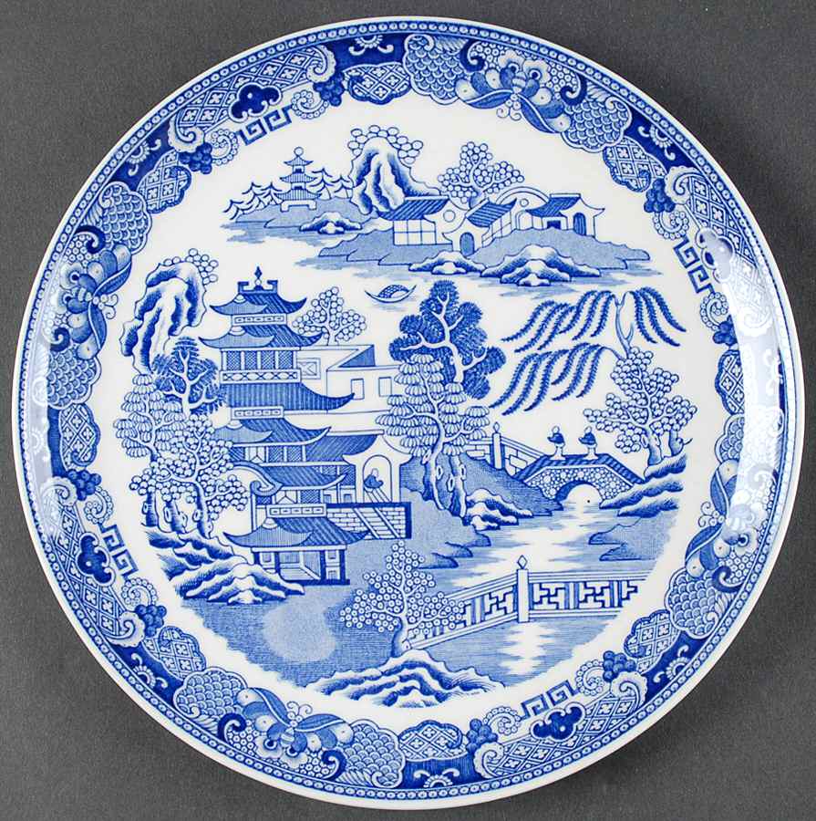 Willow Series (Blue Room) Coupe Salad Plate by Spode-1