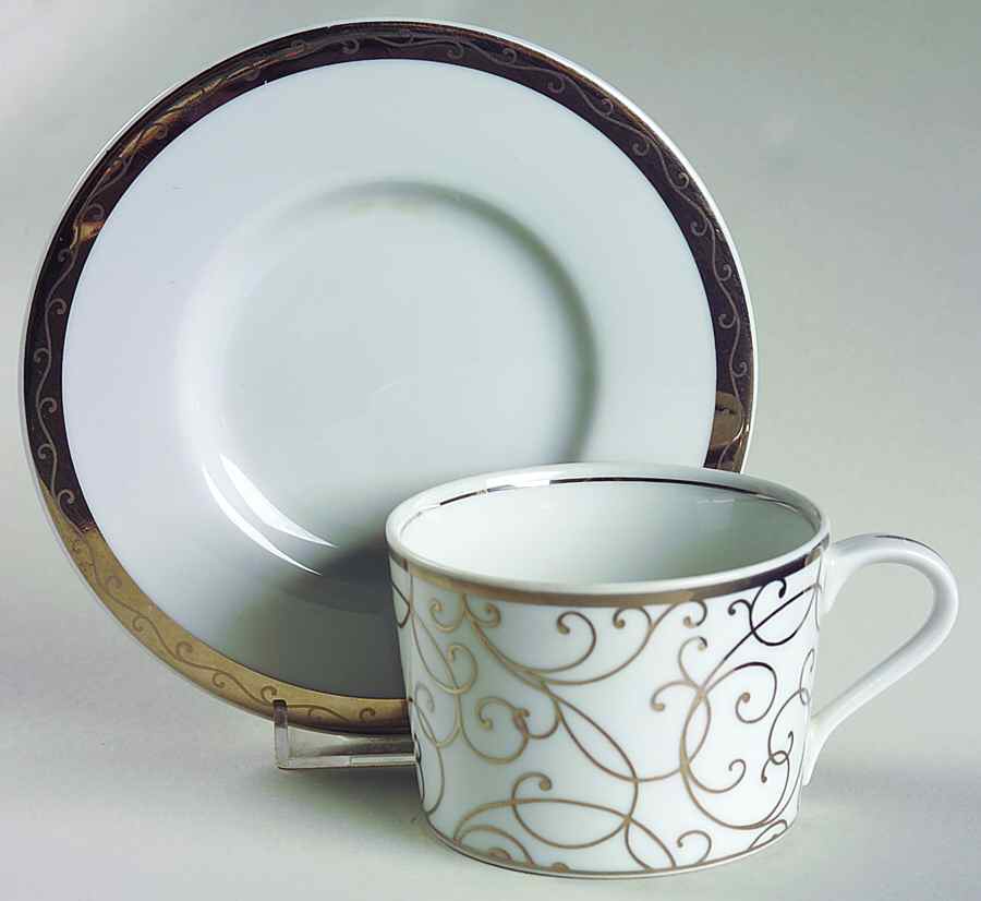 Plaza Flat Cup & Saucer Set by Spal Porcelanas-1