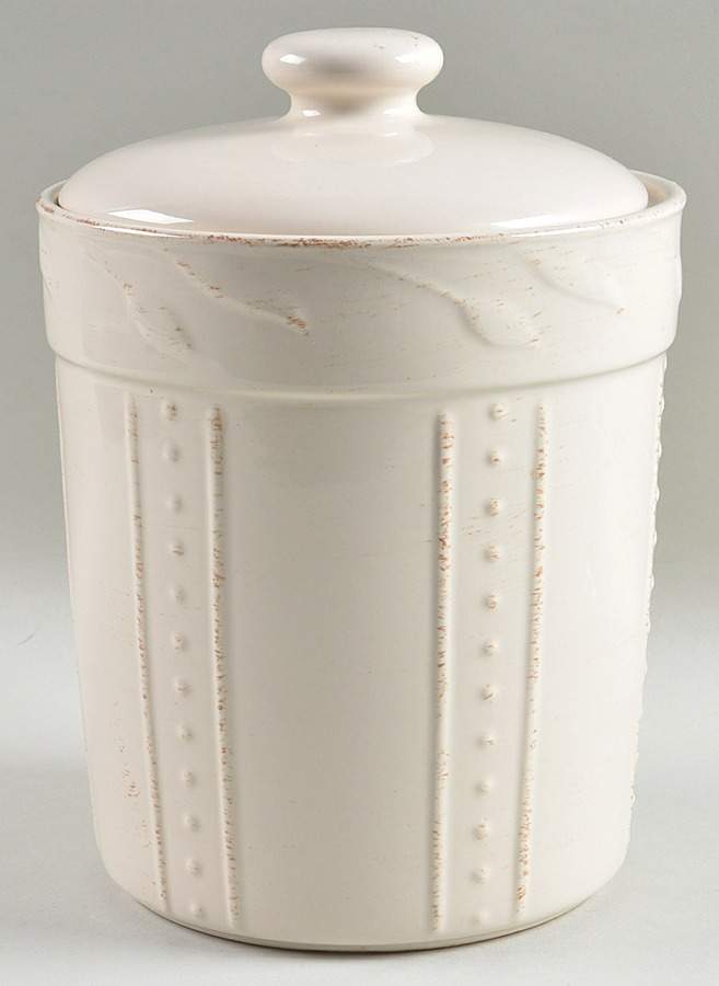 Sorrento Jicama (White, Terra Cotta Accents) Large Canister & Lid by Signature-1