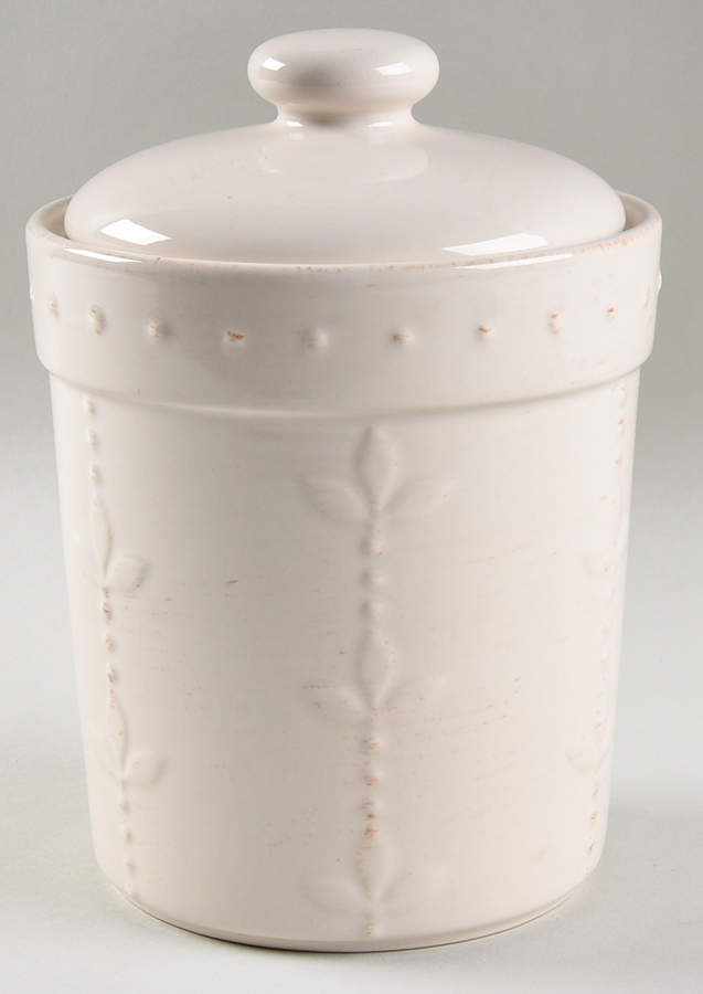 Sorrento Jicama (White, Terra Cotta Accents) Medium Canister & Lid by Signature-1