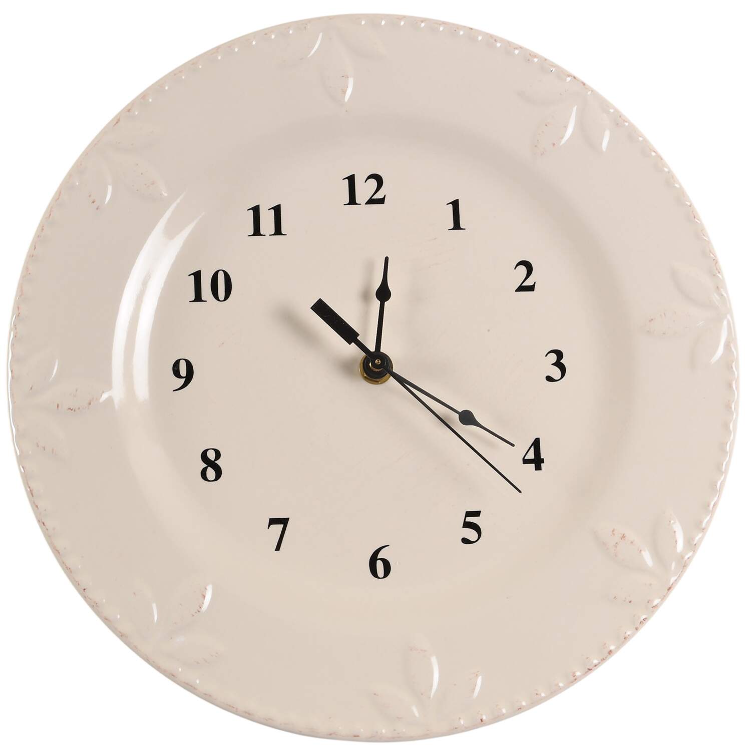Sorrento Jicama (White, Terra Cotta Accents) 1-2" depth  Clock Plate HC by Signature-1