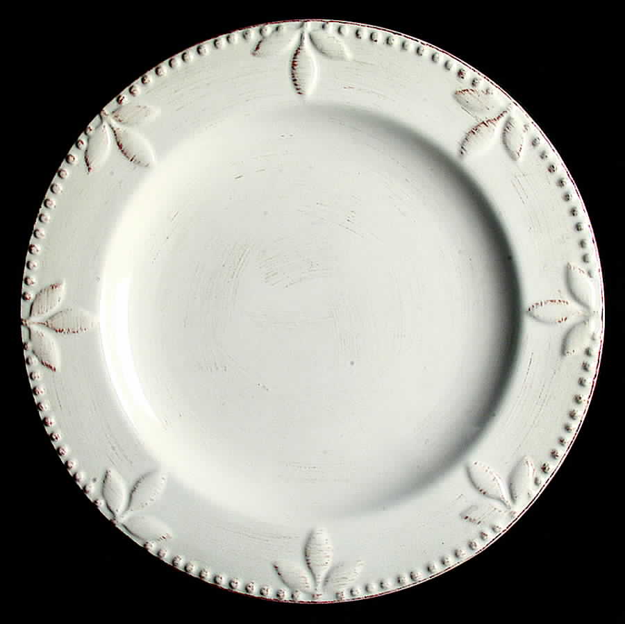 Sorrento Jicama (White, Terra Cotta Accents) Dinner Plate by Signature-1