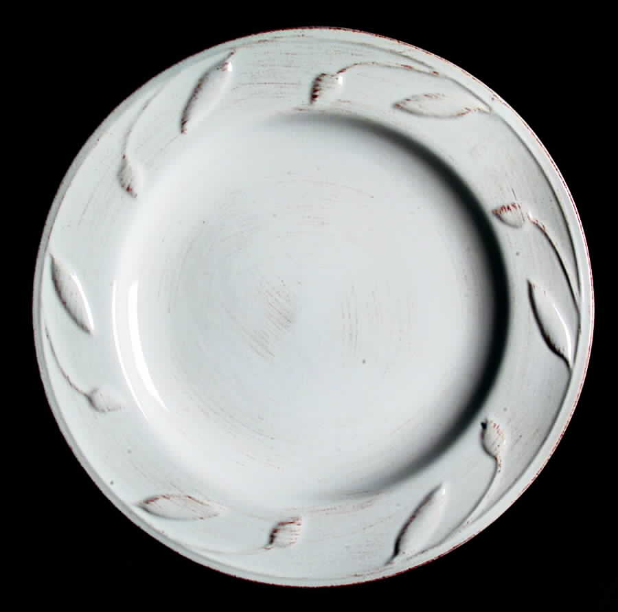Sorrento Jicama (White, Terra Cotta Accents) Salad Plate by Signature-1
