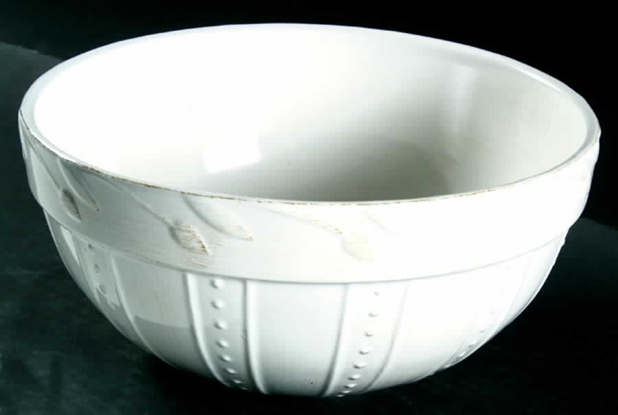 Sorrento Jicama (White, Terra Cotta Accents) 10" Mixing Bowl by Signature-1